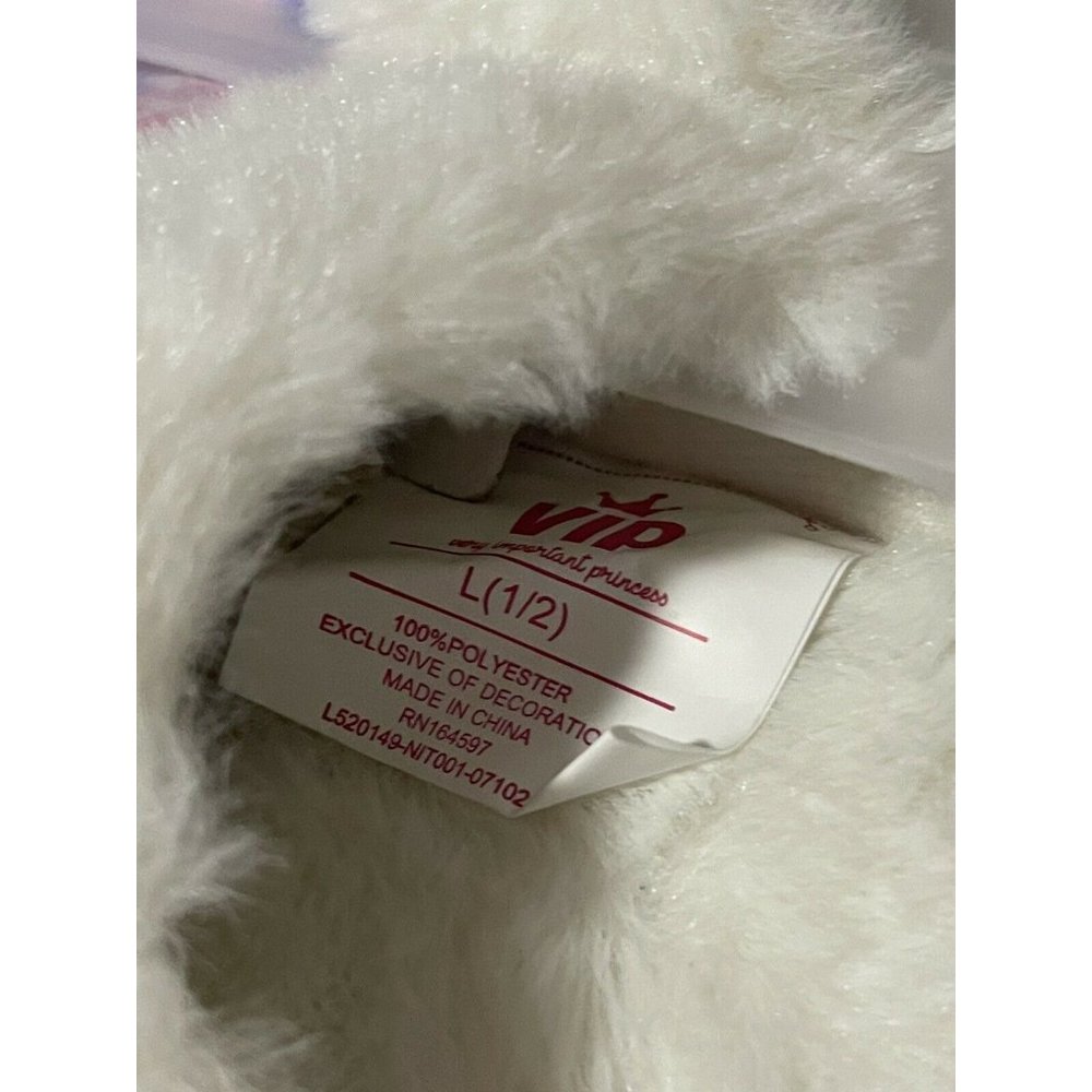 🐶Girl’s Slippers L (1-2)VIP Slippers Tie Dye Lilac Faux Fur with nail polish - Picture 12 of 12